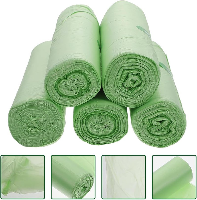 أكياس قمامة قابلة للتحلل من نشا الذرة 100 قطعة 50 × 60 سم أخضر فاتح صديقة للبيئة نفايات المطبخ - Image 3